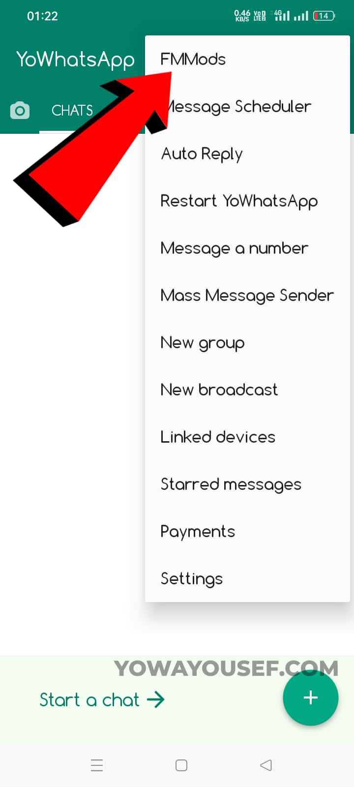 FMMods Option in YoWhatsapp