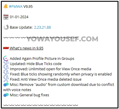 YoWhatsApp v9.95 Changelog